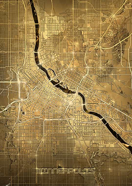 minneapolis map gold