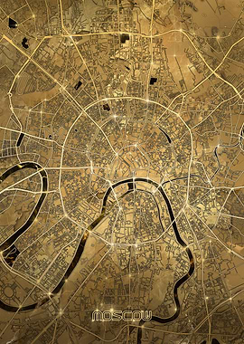 moscow map gold