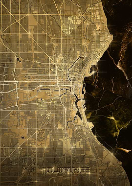milwaukee map gold