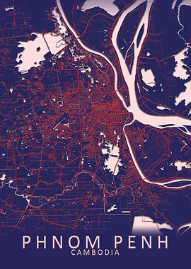Phnom Penh Blue City Map