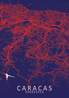 Caracas Blue City Map