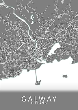 Galway Grey City Map
