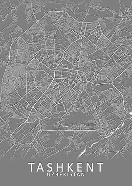 Tashkent Grey City Map