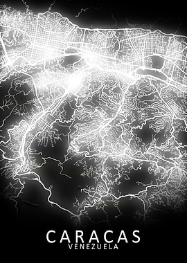 Caracas LED Glow City Map