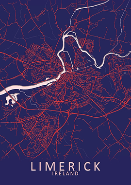 Limerick Blue City Map
