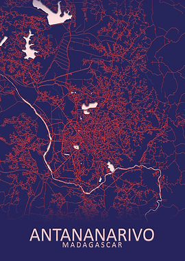 Antananarivo Blue City Map