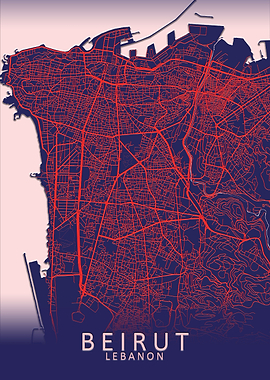 Beirut Blue City Map
