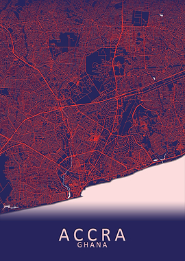 Accra Blue City Map