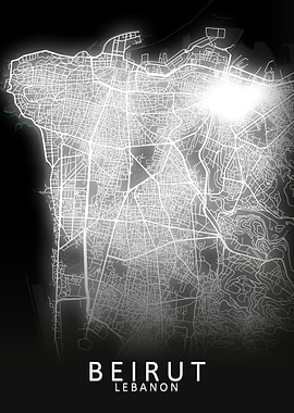 Beirut LED Glow City Map