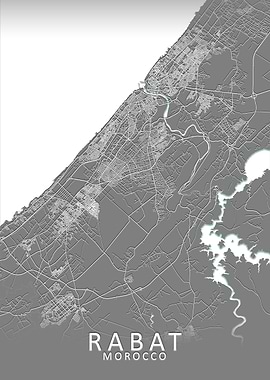 Rabat Grey City Map