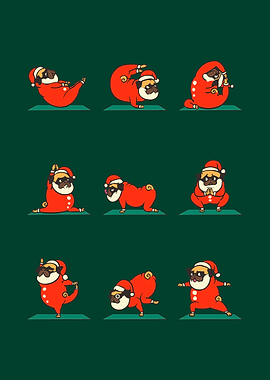 Santa Pug Yoga