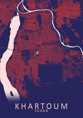 Khartoum Blue City Map