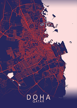Doha Qatar City Map