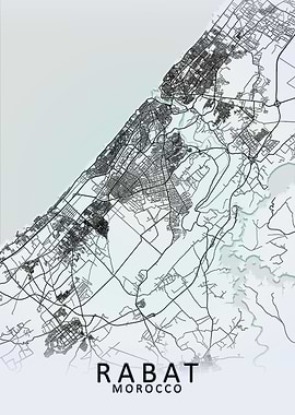 Rabat White City Map
