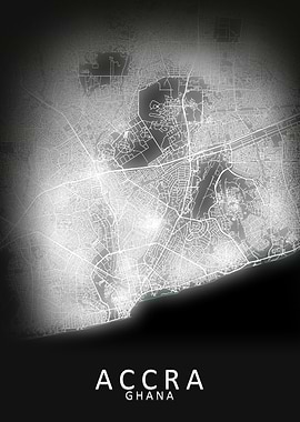 Accra LED Glow City Map