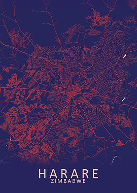 Harare Zimbabwe City Map