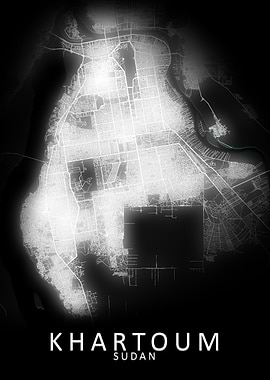 Khartoum LED Glow City Map