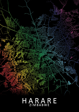 Harare Zimbabwe City Map