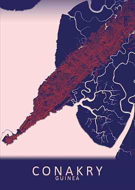 Conakry Guinea City map