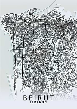 Beirut White City Map