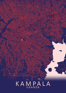 Kampala Blue City Map