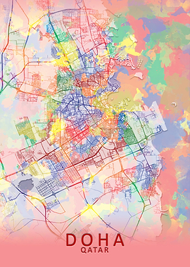Doha Qatar City Map