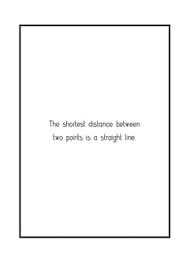 The shortest distance