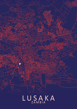 Lusaka Zambia City Map
