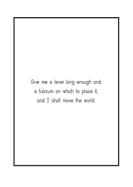 Give me a lever long