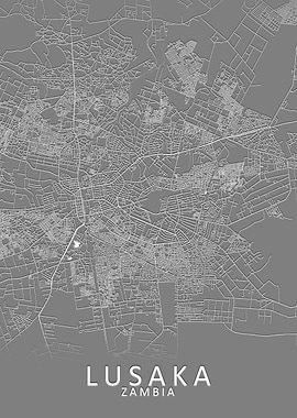 Lusaka Zambia City Map