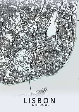 Lisbon Portugal City Map