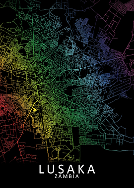 Lusaka Zambia City Map