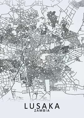 Lusaka Zambia City Map