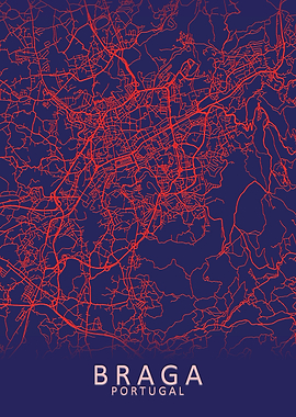 Braga Portugal City Map
