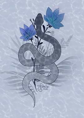 Snake Illustration blue