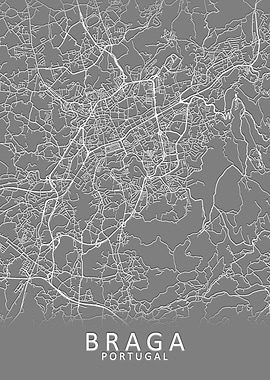 Braga Portugal City Map
