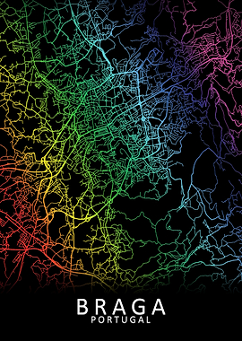 Braga Portugal City Map