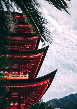 Palm Tree and Temple