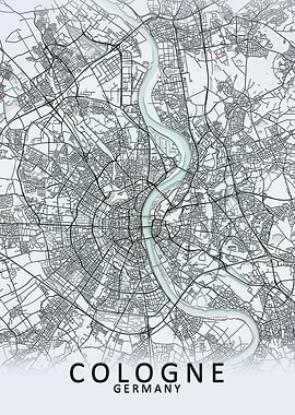 Cologne Germany City Map