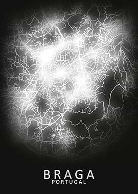 Braga Portugal City Map