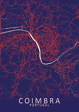 Coimbra Portugal City Map