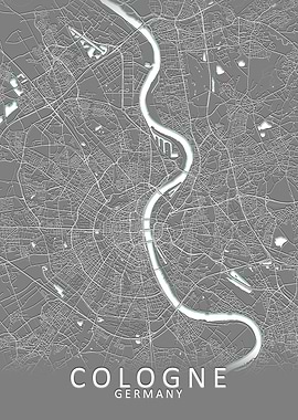 Cologne Germany City Map