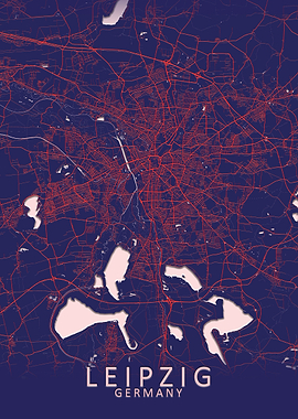 Leipzig Germany City Map