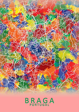 Braga Portugal City Map