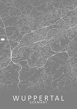 Wuppertal Germany City Map