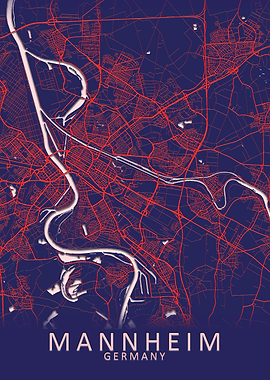 Mannheim Germany City Map