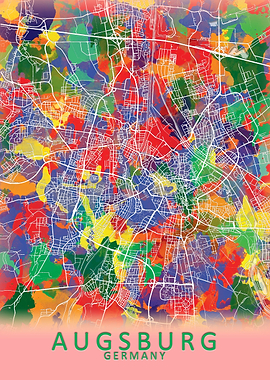 Augsburg Germany City Map
