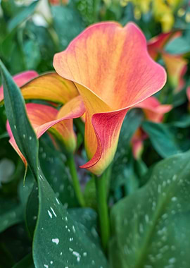 colored calla lily in the