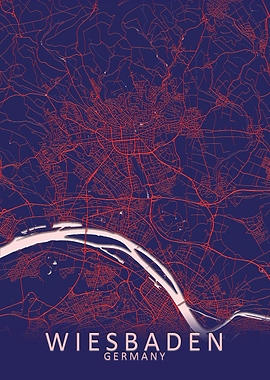 Wiesbaden Germany City Map