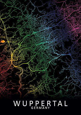 Wuppertal Germany City Map